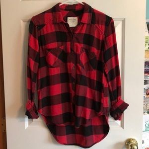 Abercrombie red/black flannel size S